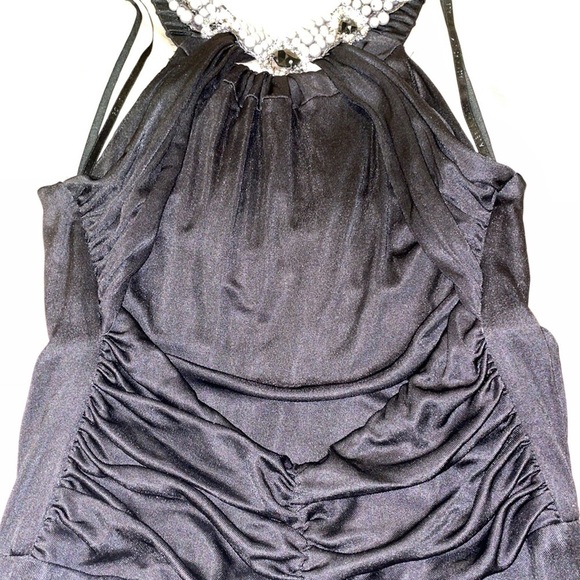 Women's Alexia Admor Black Open Back Sexy Little Black Dress with Embellishments - Picture 7 of 14